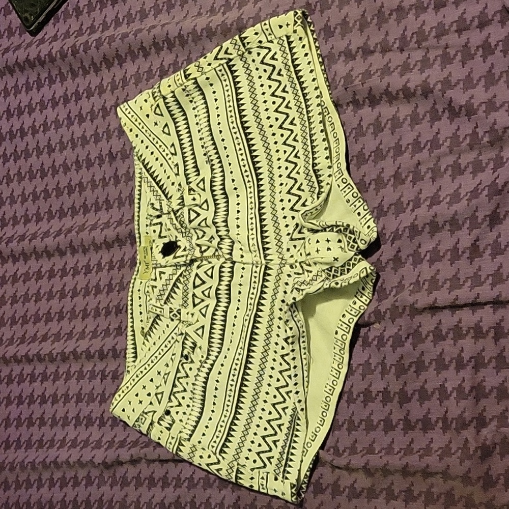 Juniors Shorty Shorts. Patterned, worn once.